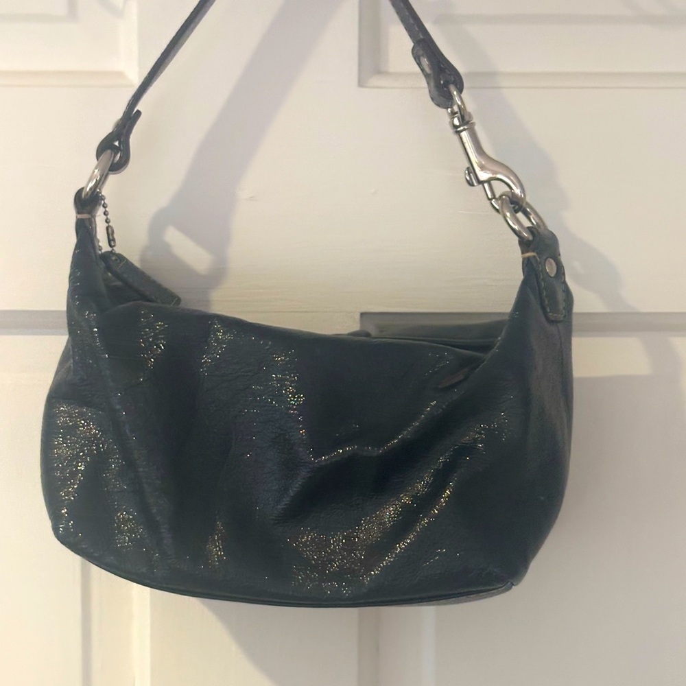 Small Navy Leather Coach Purse